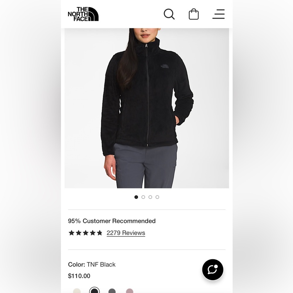 The North Face Women’s Osito Jacket in TNF Black Small EUC
